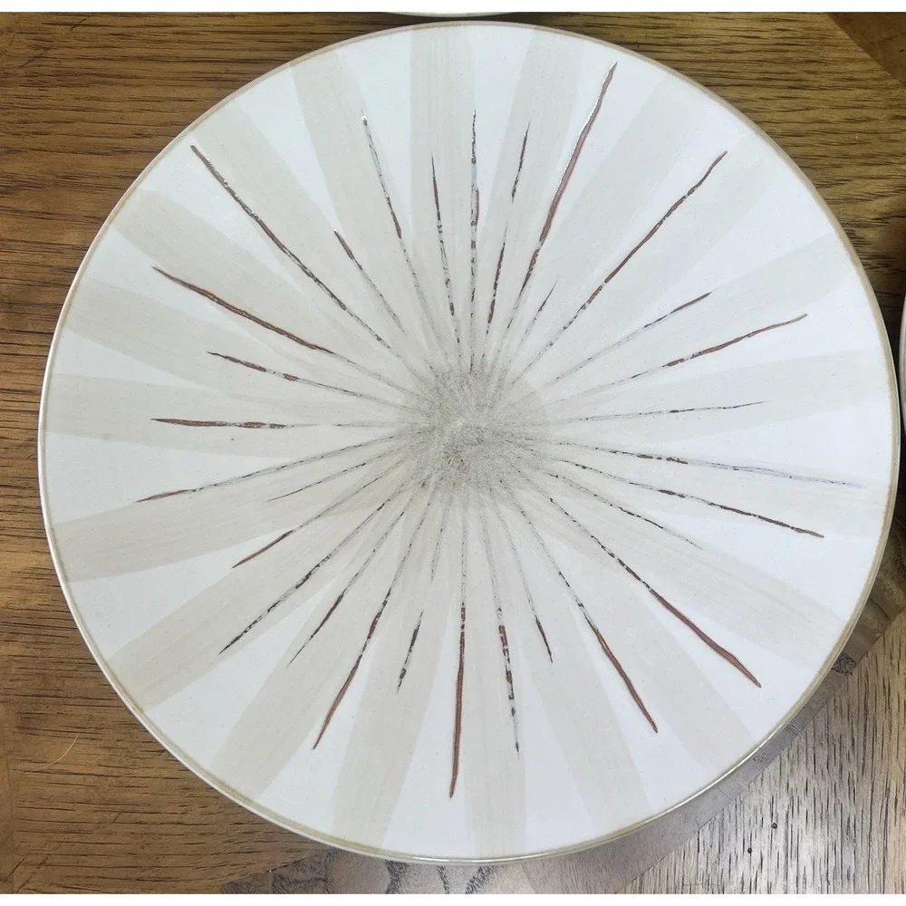 4 Pier 1 Imports Sanctuary Starburst Stoneware Dinner Plates 11.25